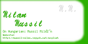 milan mussil business card